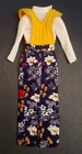 Barbie Doll Vintage Jumpsuit #8685 Clothes Cottagecore Blue Yellow Gold Floral