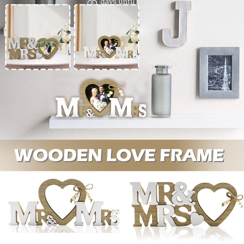 Wooden Wedding English Letters Love Photo Frame Crafts Home A7C8 ...