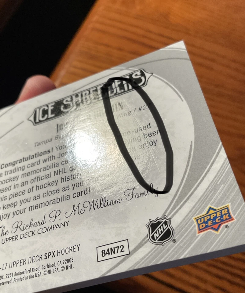 2016-17 SPx Ice Shedders Materials Jonathan Drouin #IS-JD Tampa Bay Lightning - Image 3 of 3