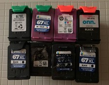 Lot of 8 Empty Ink Cartridges for HP 67XL, 2 Color, 6 Black