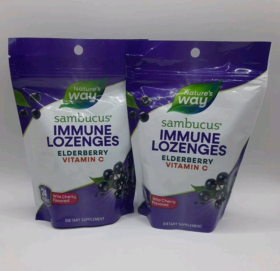 Nature's Way Immune 24 Pastilhas Sabugueiro Vit.C Cereja Selvagem Expira em 26/07 *DUAS* - Imagem 2 de 4