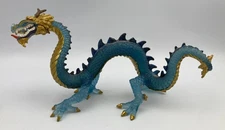 Safari Ltd Horned Imperial BLUE DRAGON 8" Figure Chinese Folklore 2009 Figure