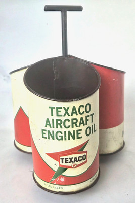 Texaco Oil Can Metal Caddy With Retro Vintage Inspired Design