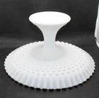 Vtg Fenton Milk Glass Hobnail Pedestal Wedding Cake Fruit Plate Stand