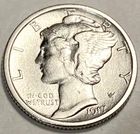 1917 S Mercury Dime Free Shipping CHOICE BU *J2174