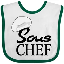 Inktastic Sous Chef With Toque Hat Baby Bib Food Cooking Baking Preparation For