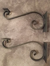 Shelf Brackets 10 inch, Steel, Black, Curved Design