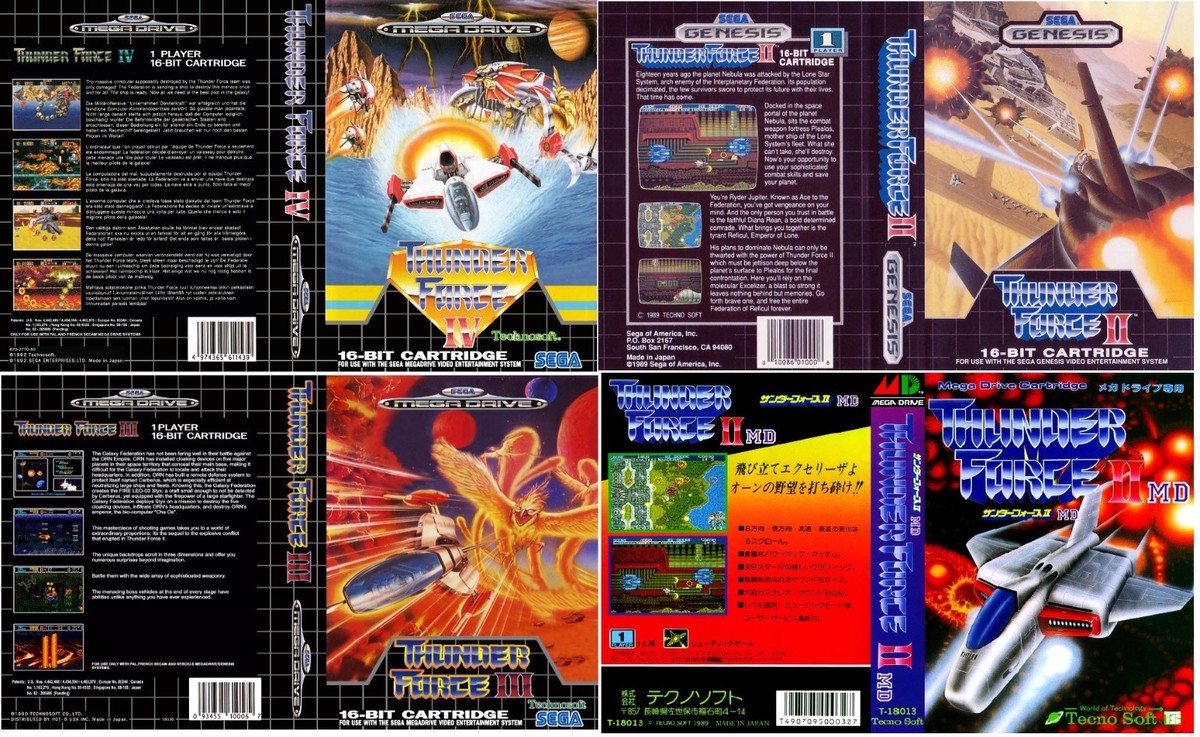 Thunder Force II III IV Megadrive Genesis Box Art Case Thunder Force II III IV Megadrive Genesis Box Art Case
