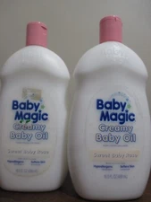 2x Baby Magic Creamy Baby Oil  16.5oz Sweet Baby Rose 16.5 oz