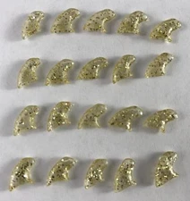 NEW Lot of 40 Gold Sparkle Cat Nail Covers Caps Medium Silicone