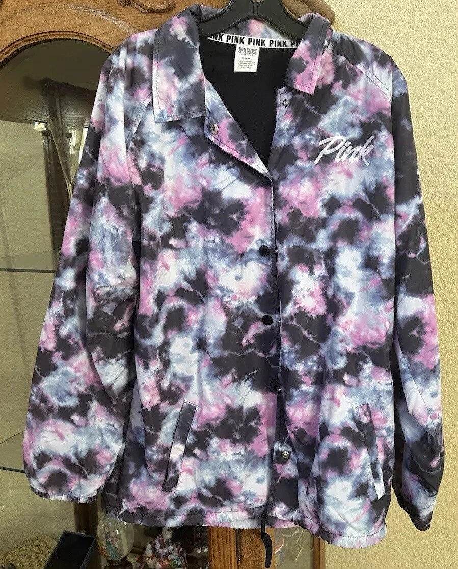 UNDERCOVER Giacca a vento VICTORIA'S SECRET Love ROSA foderata in tie dye taglia media