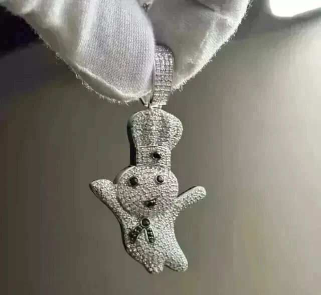 3.50Ct Round Cut Lab Created Diamond Cartoon Charm Pendant 14K White Gold Plated - Image 3 of 4