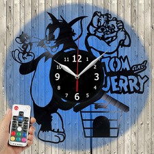 Reloj LED Tom y Jerry Luz LED Vinilo Disco Reloj de Pared LED Reloj de Pared 519