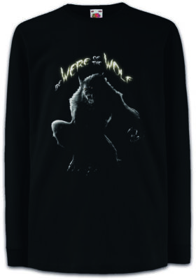 BE WERE OF THE WOLF Kinder Langarm T-Shirt Werewolf The Werwolf Horror