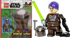 LEGO Star Wars Sabine Wren Minifigure Rebel Purple Hair 75362 T-6 Shuttle SEALED