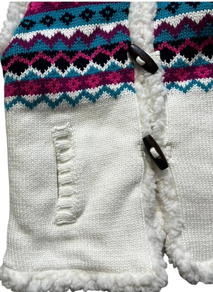 Chaleco Suéter Tejido Savannah - 2T - Forrado de Vellón Bolsillos con Capucha Argyle Suave Foto 3 de 4