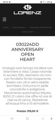 Orologio Automatico Uomo LORENZ 30224CC Vera Pelle Marrone Rosè - Foto 10 di 10