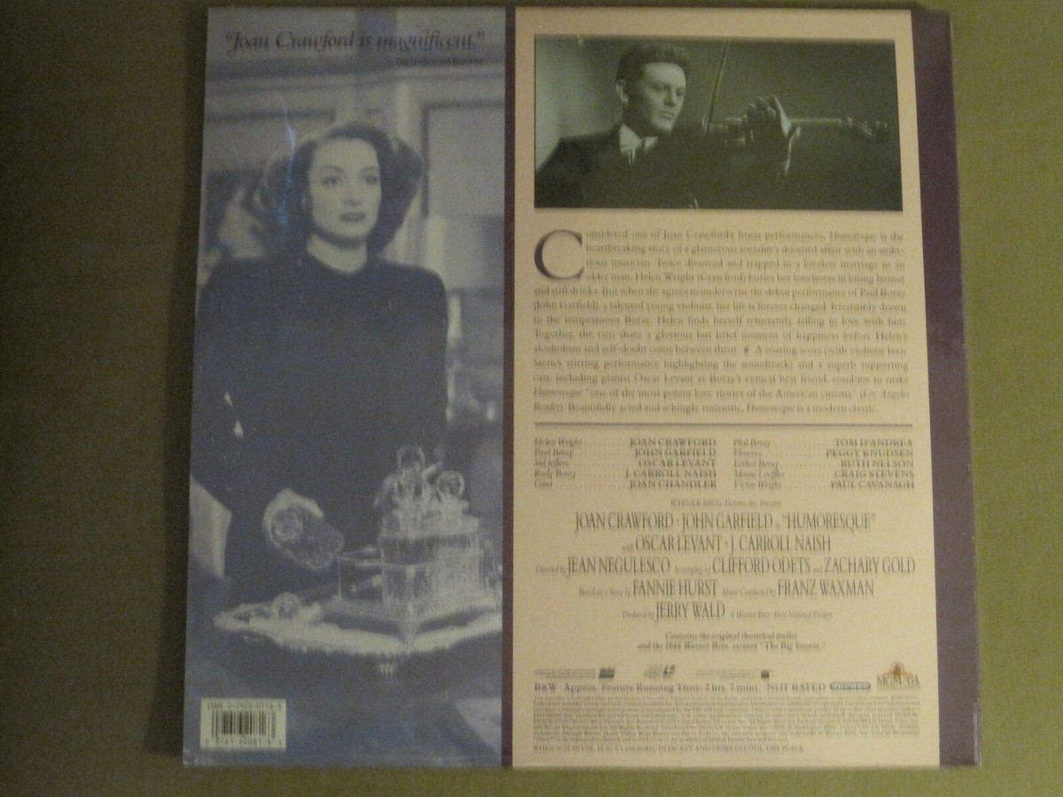 HUMORESQUE (1946) LASERDISC JEAN NEGULESCO JOAN CRAWFORD