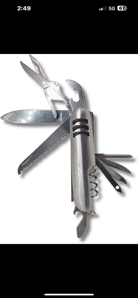 10-in-1 Stainless Steel Multi-Tool Pocket Knife for Camping & Outdoors