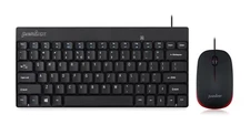 Perixx PERIDUO-212 Wired Mini Keyboard+ Mouse Set, USB Connection, Black, US New