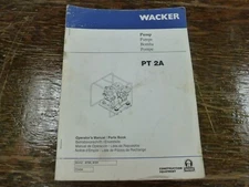 Wacker PT2A Trash Water Pump Parts Catalog & Owner Operator Maintenance Manual