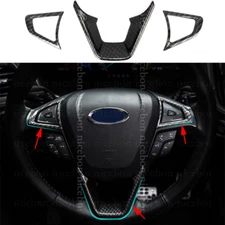 3pcs Carbon fiber color Steering Wheel Cover fit For ford Fusion Mondeo Edge
