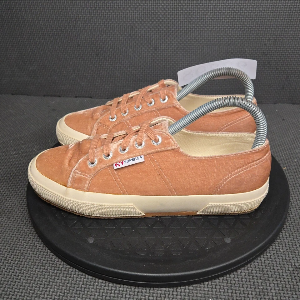 Superga низкий верхний туфли женщин Sz 7 пыльный розовый бархат туфли кроссовки - Изображение 3 из 4