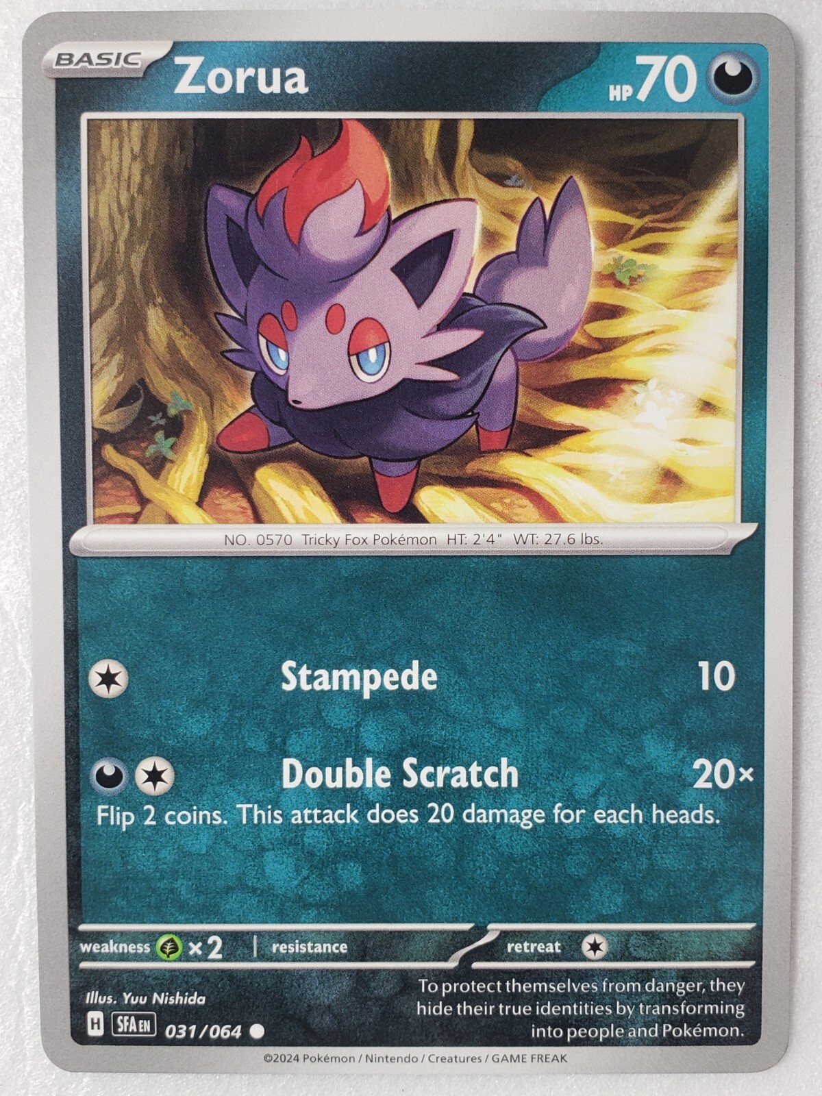 Zorua 031/064 NM / M - Shrouded Fable Pokemon Card - Yuu Nishida Art