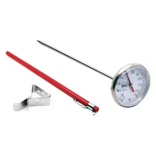 Zoro Select 23Nu24 8" Stem Analog Dial Pocket Thermometer, 25 Degrees To 125