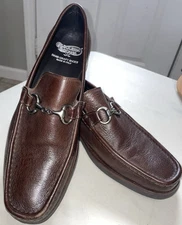 Calzoleria Toscana  Brown Leather Horse Bit Loafers Men’s Shoes 10.5 M