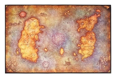World of Warcraft Azeroth Map Printed Blanket