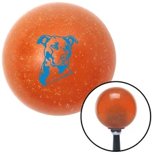 Blue Pitbull Orange Metal Flake Shift Knob w/ M16x1.5 Insert Shifter Auto Brody