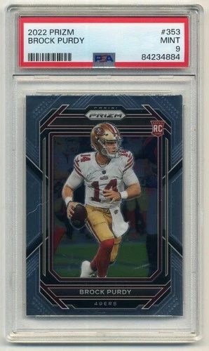 2022 Panini Prizm #353 Brock Purdy RC Rookie Card PSA 9 Mint San Francisco 49ers