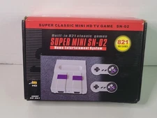Super Mini SN-02 Retro Game Console – 821 Built-In Classic Games – 2 Controllers