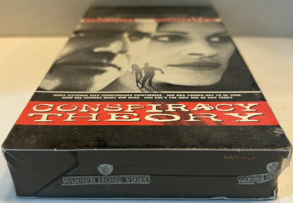 Conspiracy Theory VHS 1997 R Mel Gibson Julia Roberts Brand New/Sealed Watermark Foto 3 de 3