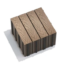 Pack of 22 WPC Composite Deck Tiles - Easy-to-Install, All-Weather Patio