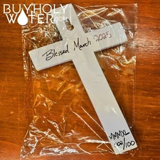 Blessed White Wooden Cross Crucifix Religious Catholic Christian Pray Jesus God!