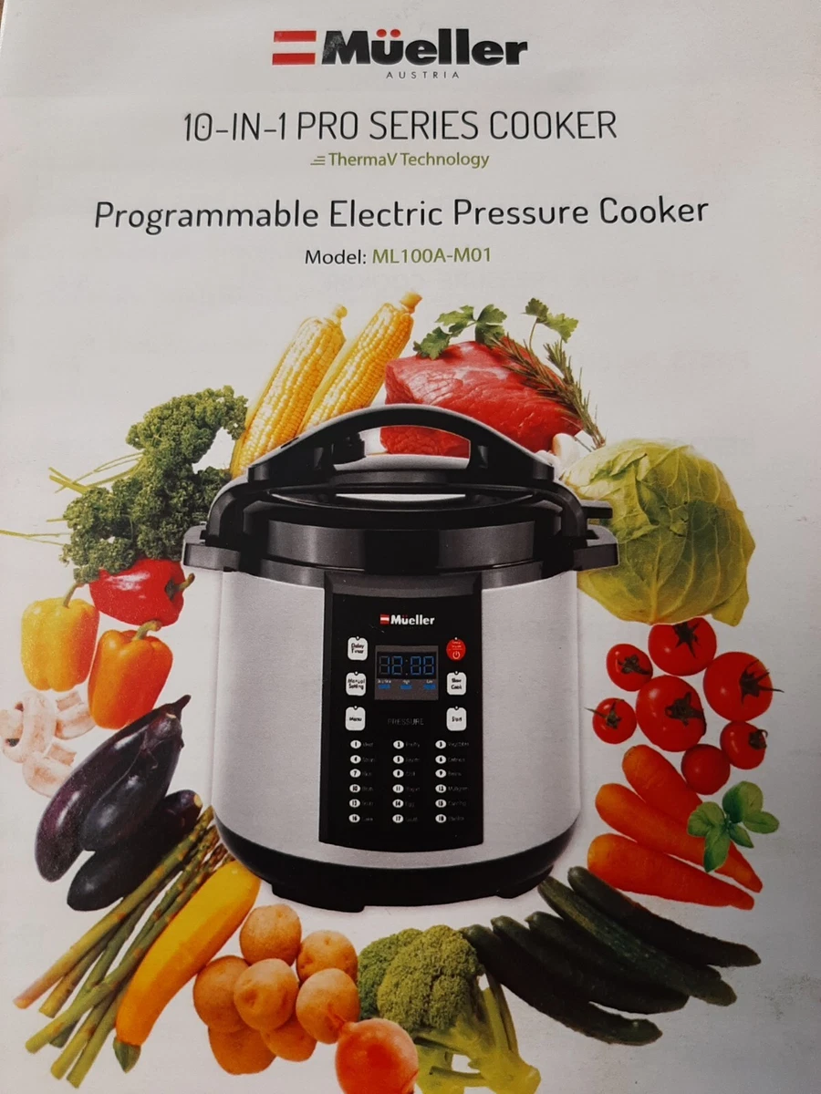 Mueller Pro Series Electric Pressure Cooker Model ML100A M01 Six Quart