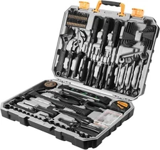 Tool Kit Set Box for Home Household w/ Drill Wrench Socket Basic Hand Tools Sets