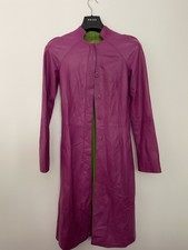 Versace Women’s Pink Leather Jacket Coat Size S