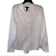 INC International Concept Button Down Top Women’s XLarge White Lace Up Back