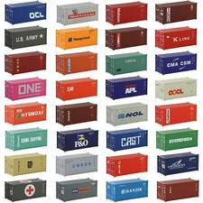 3pcs HO Scale 1:87 20ft Shipping Container 20' Cargo Box Model Railway