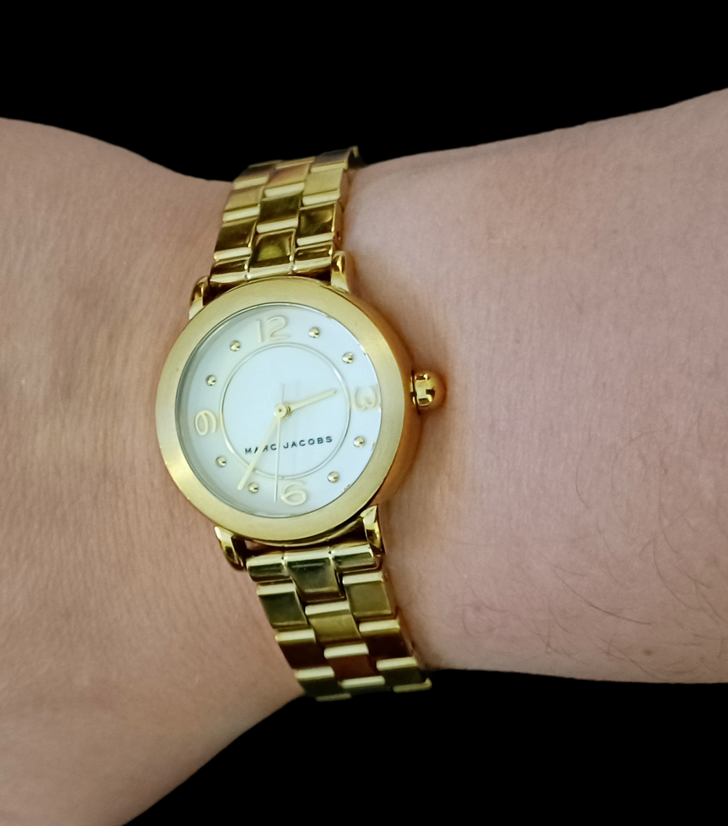 Marc Jacobs Riley Gold Tone Stainless Steel Working Wrist 