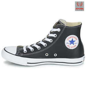 converse pelle nera alte