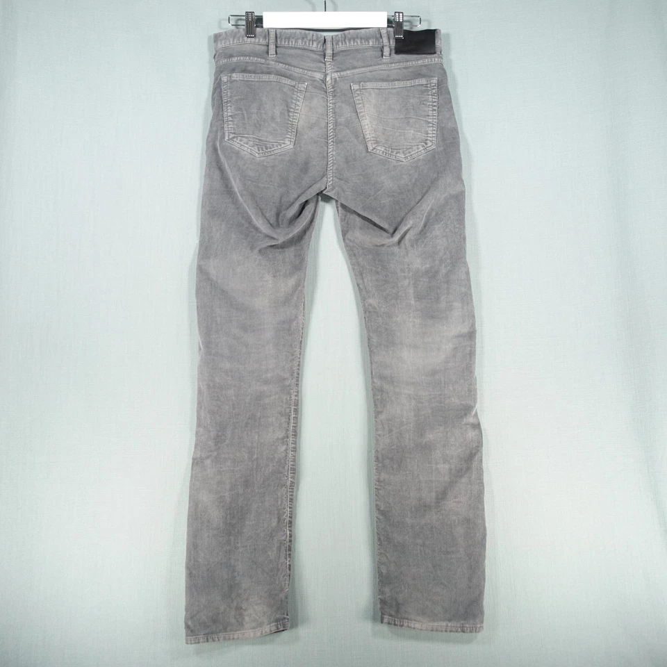 Paul Smith Corduroy Jeans Mens 32 Regular Grey Straight Trousers Pant Button Fly - Image 3 of 4