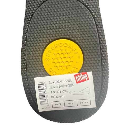 FitFlop Damen 11 SuperBallerinas flache bequeme Schuhe tiefe Pflaume Schlangenprägung - Bild 5 von 5