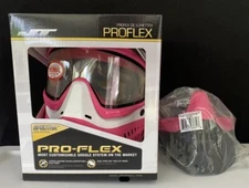 NEW JT Proflex Fuchsia Pink White Paintball Mask Goggle - With Bonus Pink Black
