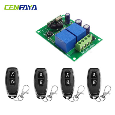 12V 2CH Funkschalter Empfänger Relais Modul 433Mhz AB Fernbedienung F Lamp Motor