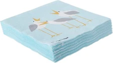 Boston International IHR Cocktail Beverage Paper Napkins, 5 x 5-Inches, Seagulls