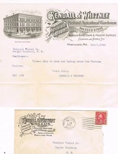 1925 Kendall & Whitney Agricultural Maine Portland Billhead Receipt - RA8-16